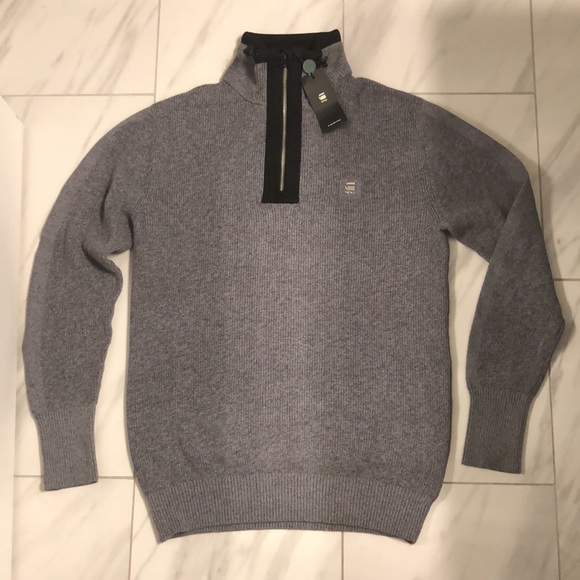 Men’s G-Star Raw Utility Constructed Half Zip Knitted Sweater
